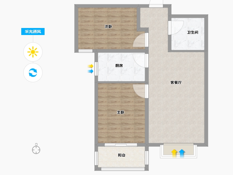 河北省-保定市-紫竹园-80.00-户型库-采光通风