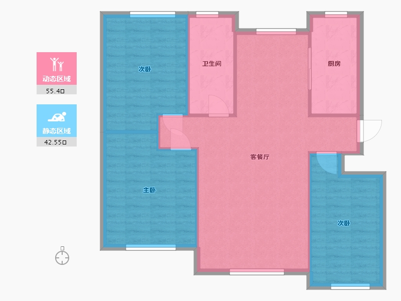 内蒙古自治区-赤峰市-熙苑-90.00-户型库-动静分区