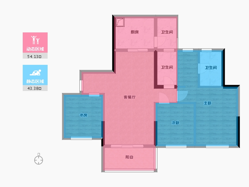 四川省-达州市-滨江四季花城睿城-93.50-户型库-动静分区