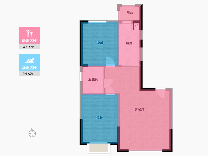 黑龙江省-哈尔滨市-滨才凤栖湖双水岸-68.00-户型库-动静分区