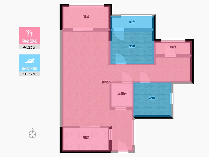 四川省-成都市-汉嘉国际社区-70.00-户型库-动静分区