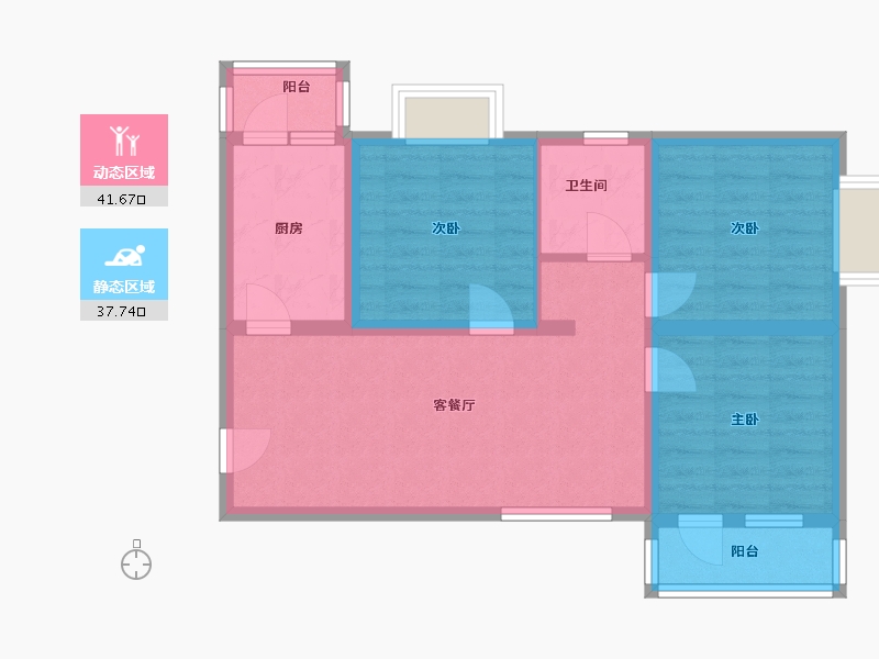 北京-北京市-富河园-70.00-户型库-动静分区