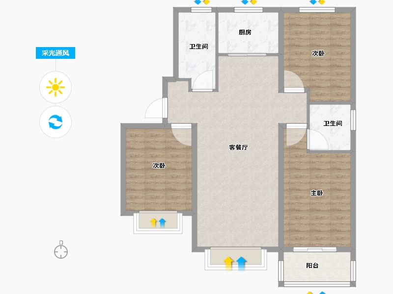 河北省-保定市-紫竹园-100.00-户型库-采光通风