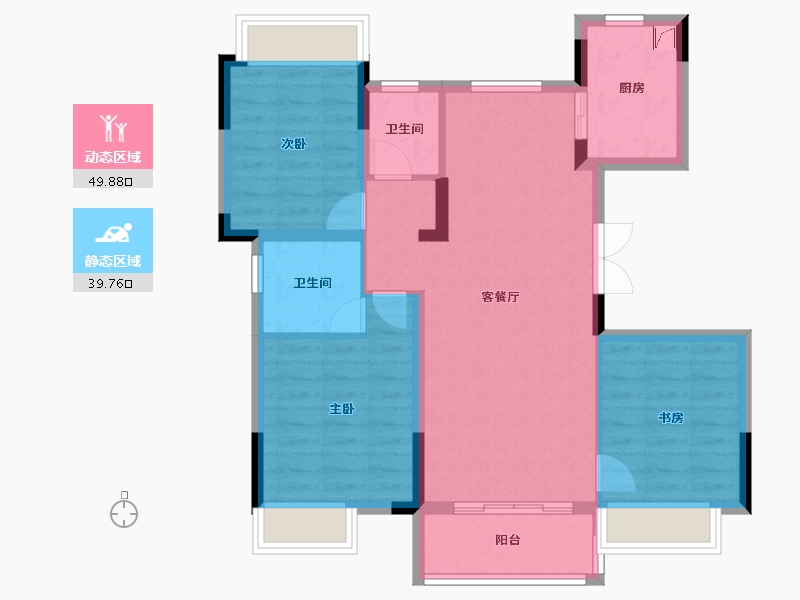 湖南省-永州市-滨江新城-87.00-户型库-动静分区