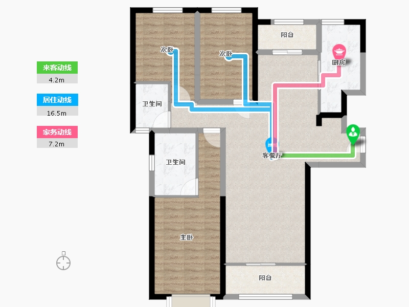 陕西省-宝鸡市-琨朗·翰林华府-105.00-户型库-动静线