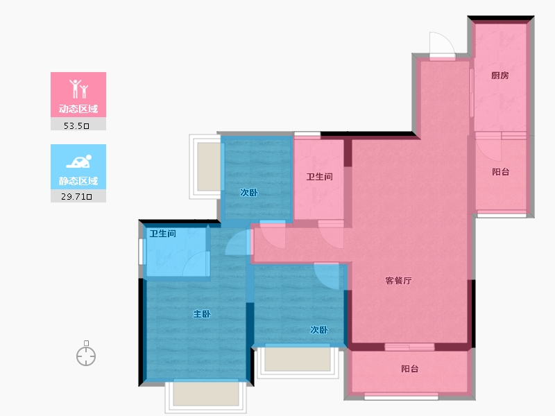 重庆-重庆市-悦府-76.00-户型库-动静分区