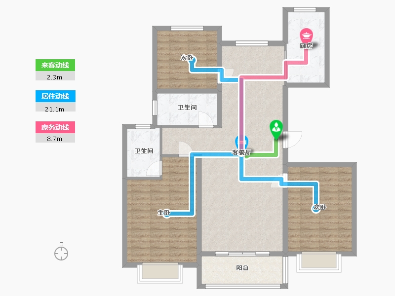 山东省-菏泽市-菏建康馨家园-110.00-户型库-动静线