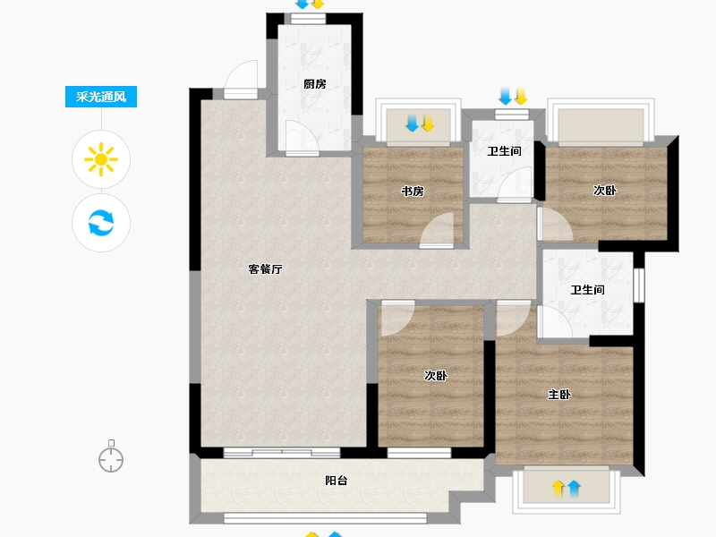 福建省-泉州市-融创江南府-79.00-户型库-采光通风