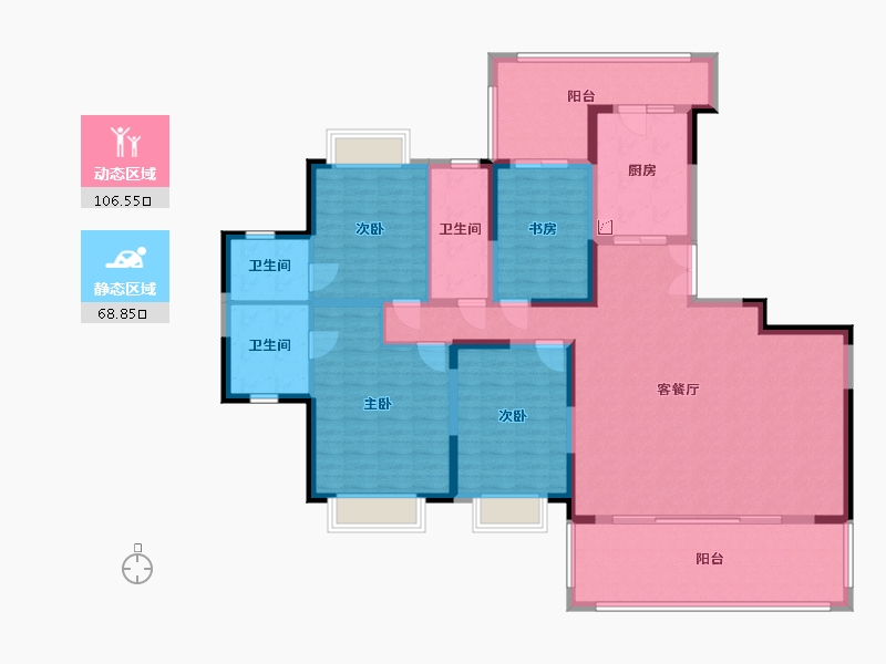 贵州省-贵阳市-中国铁建国际城-180.00-户型库-动静分区