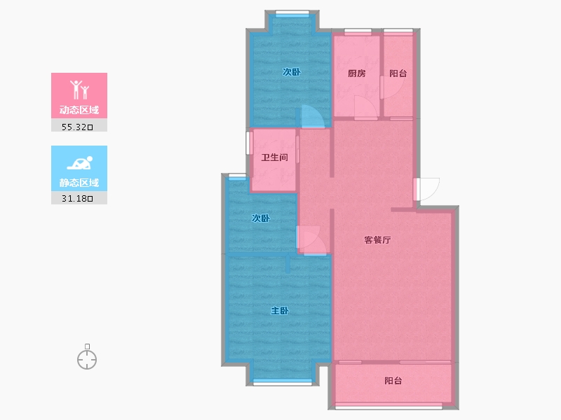 江苏省-苏州市-翡翠湾-79.00-户型库-动静分区