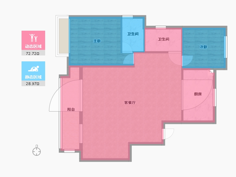 安徽省-合肥市-中海嶺湖湾-92.60-户型库-动静分区