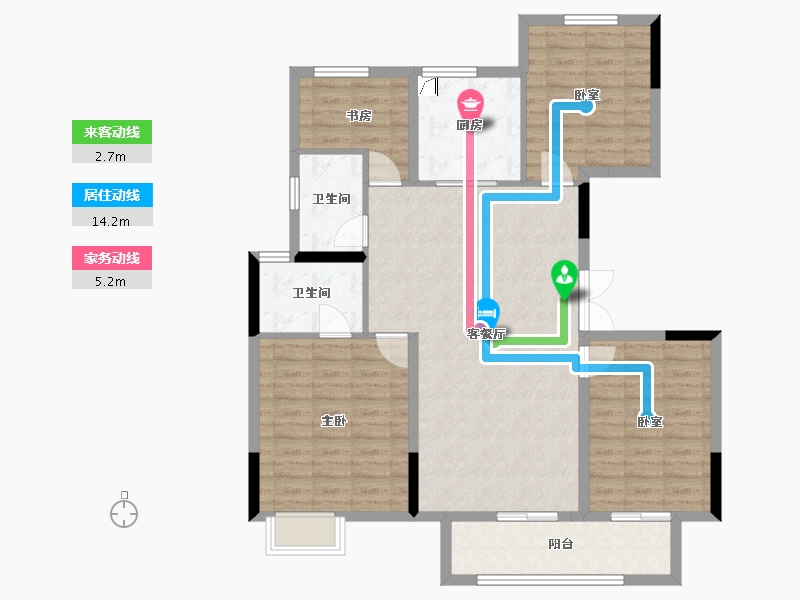 江苏省-苏州市-星荟云庭-107.00-户型库-动静线