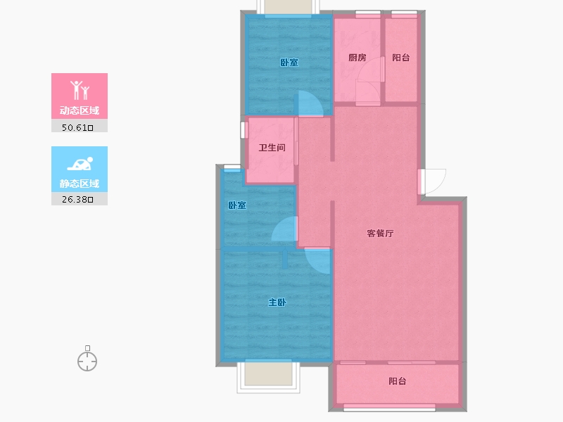 江苏省-苏州市-翡翠湾-79.90-户型库-动静分区