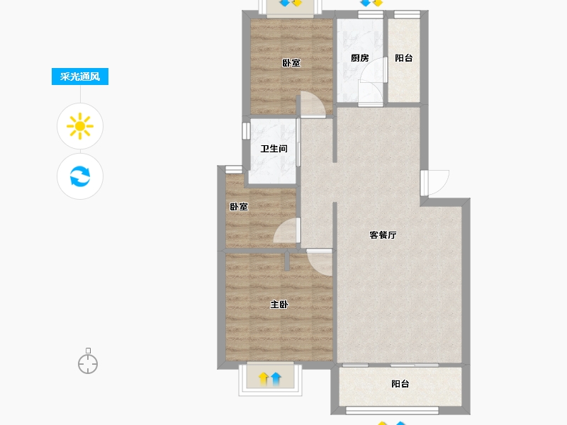 江苏省-苏州市-翡翠湾-79.90-户型库-采光通风