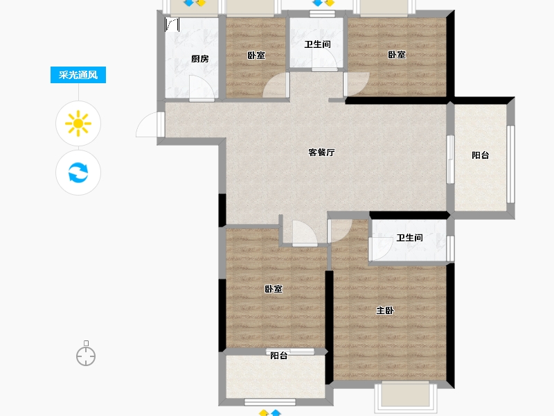 福建省-龙岩市-美伦生态城二期-100.00-户型库-采光通风