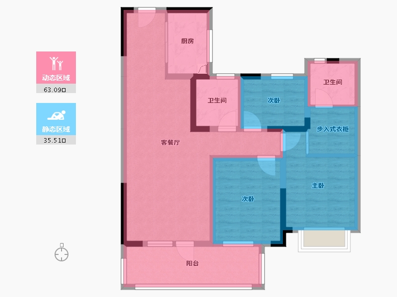 湖北省-仙桃市-当代满庭春MOMA-98.00-户型库-动静分区