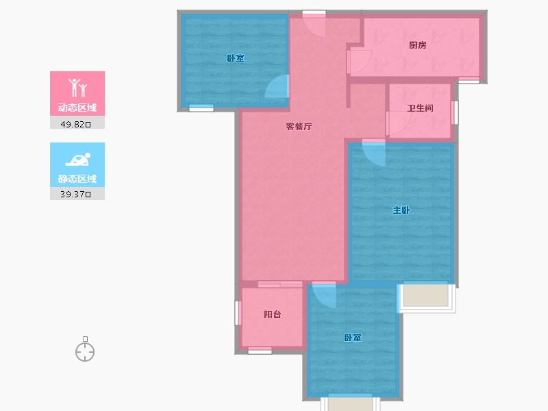 河南省-驻马店市-鑫茂悦龙台-79.74-户型库-动静分区