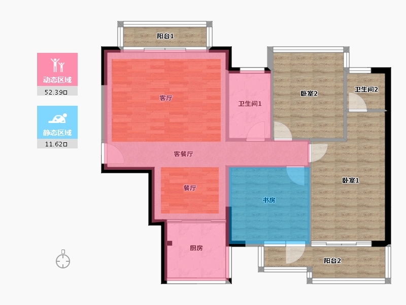 湖北省-鄂州市-飞鹅新天地-99.78-户型库-动静分区