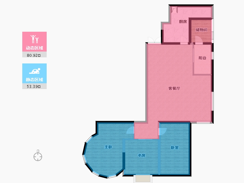 内蒙古自治区-乌海市-陶然印象小区-120.00-户型库-动静分区