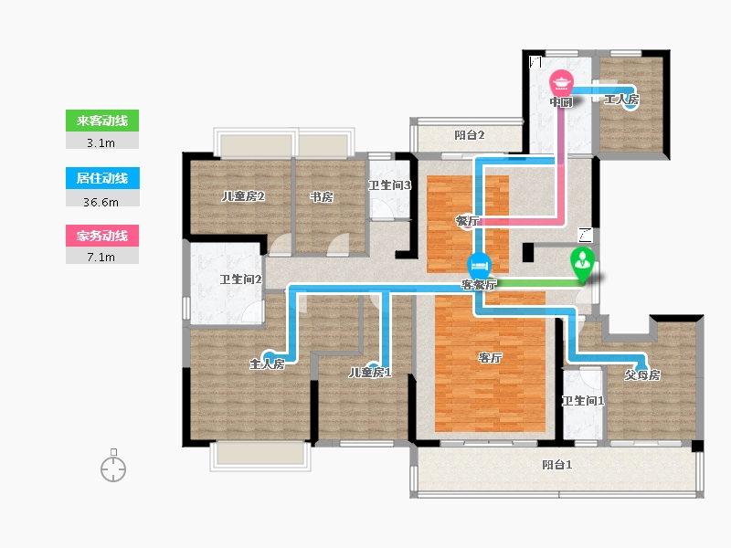 江西省-赣州市-碧桂园玺台-172.00-户型库-动静线