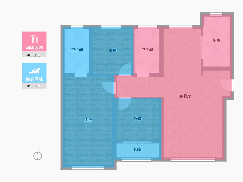 山东省-济南市-财富壹号-102.40-户型库-动静分区