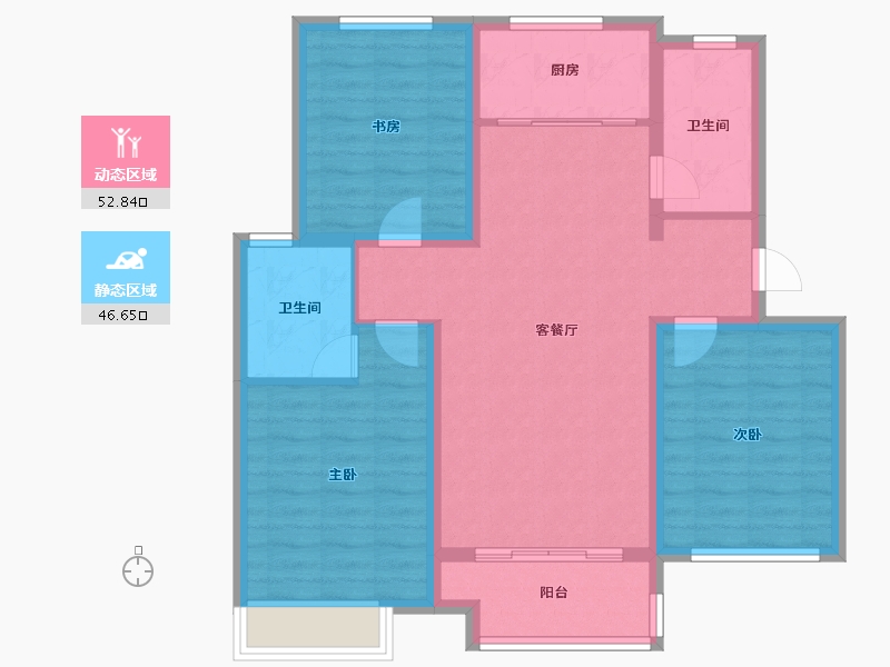 河北省-石家庄市-清河湾-89.00-户型库-动静分区