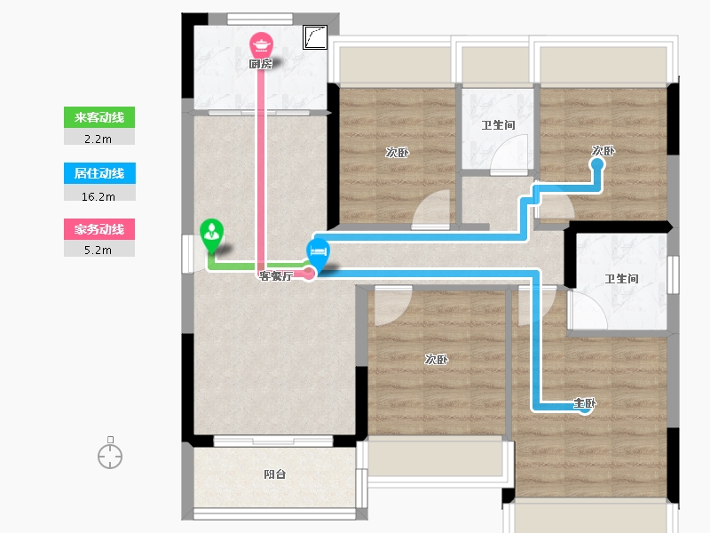 广东省-江门市-龙光龙湖·双龙天著-84.00-户型库-动静线