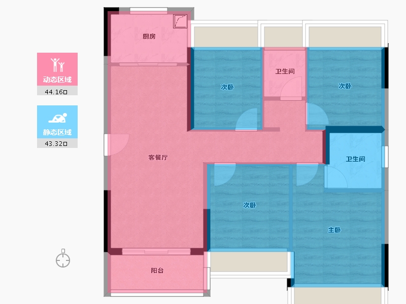 广东省-江门市-龙光龙湖·双龙天著-84.00-户型库-动静分区