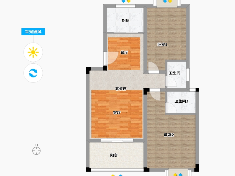 江西省-赣州市-中正广场-81.21-户型库-采光通风