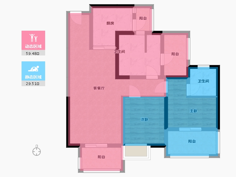 四川省-成都市-光华壹号花园二期-79.86-户型库-动静分区