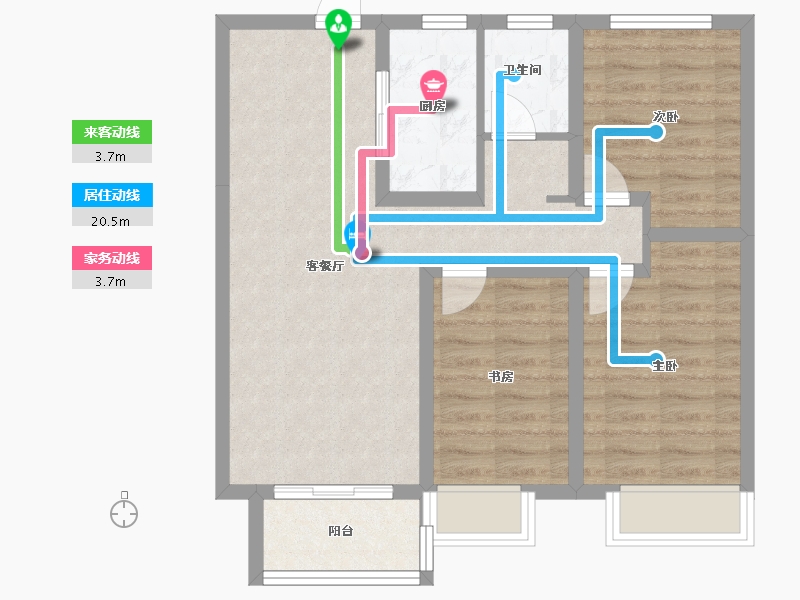 河北省-邢台市-天著熙园-90.00-户型库-动静线