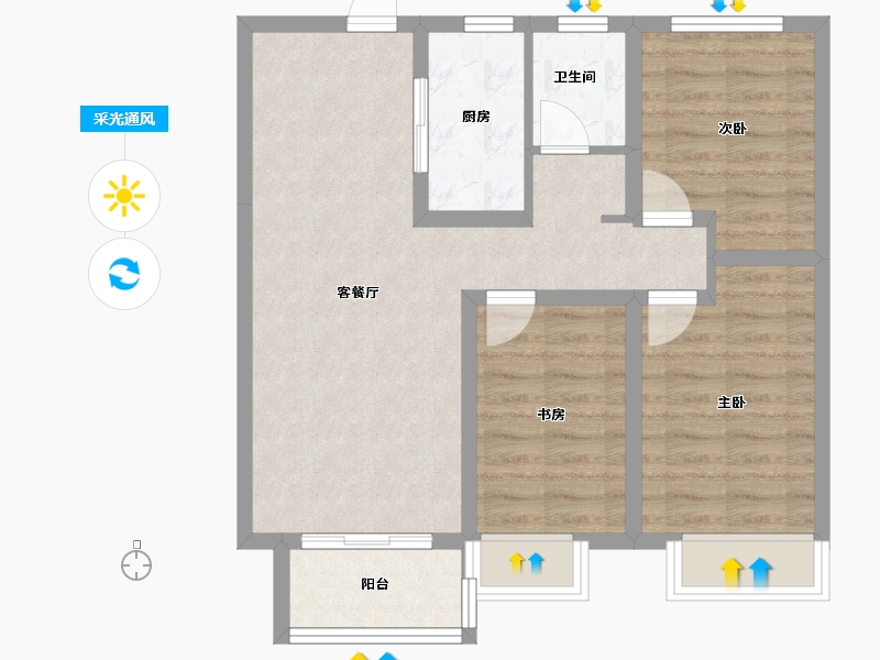 河北省-邢台市-天著熙园-90.00-户型库-采光通风