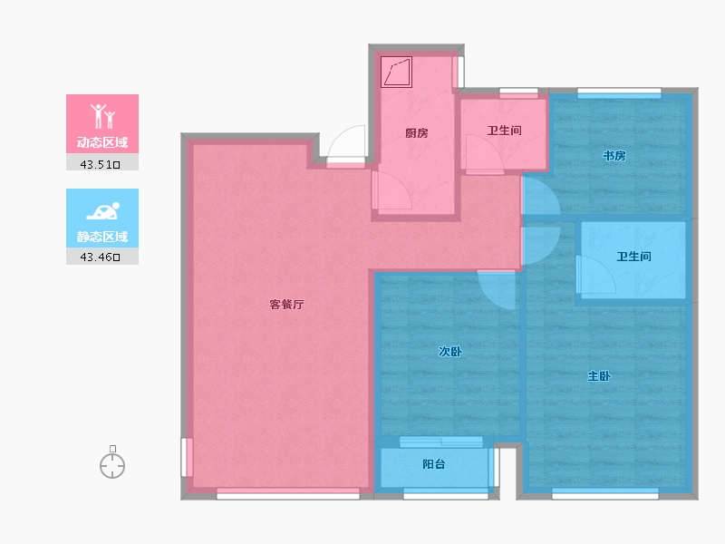 浙江省-温州市-华鸿中央广场-78.00-户型库-动静分区