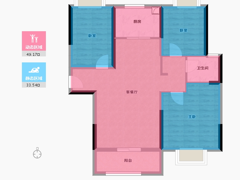 江苏省-徐州市-首开家园-87.00-户型库-动静分区