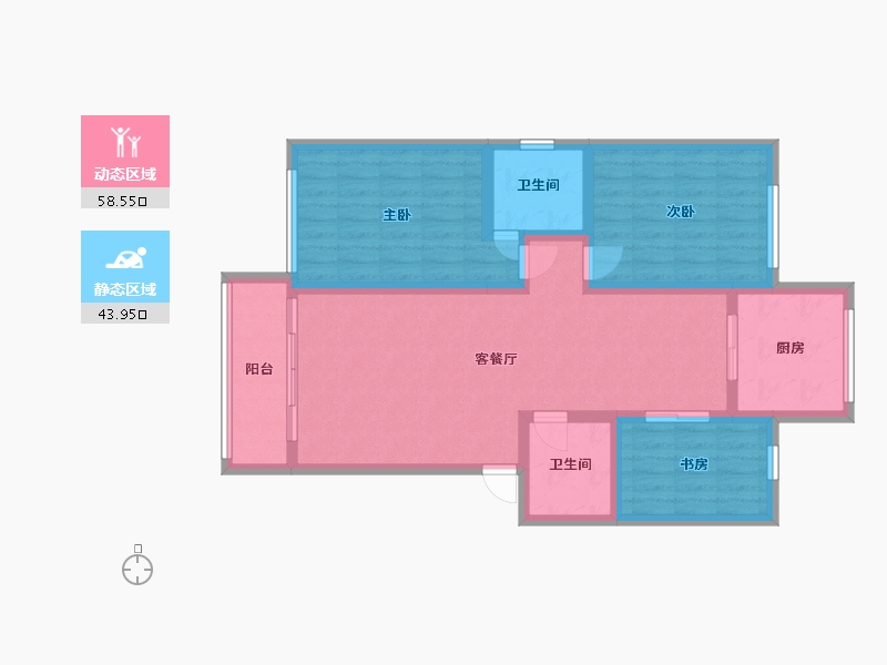 新疆维吾尔自治区-乌鲁木齐市-国秀家园-103.00-户型库-动静分区