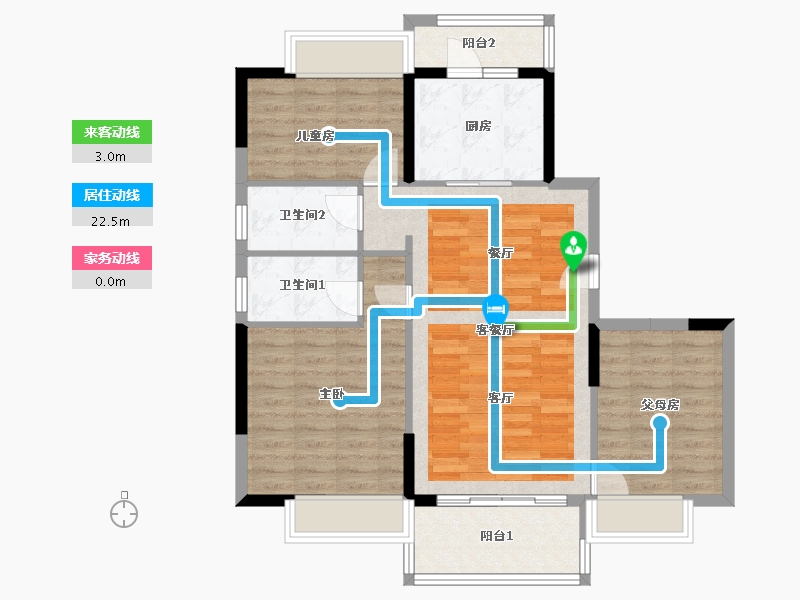 江西省-赣州市-碧桂园玺台-88.47-户型库-动静线