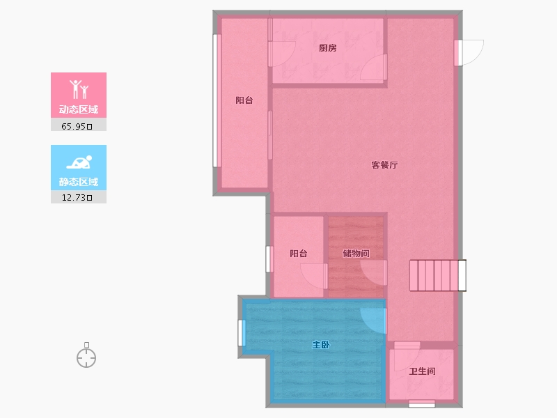 重庆-重庆市-珠江城D区-80.00-户型库-动静分区