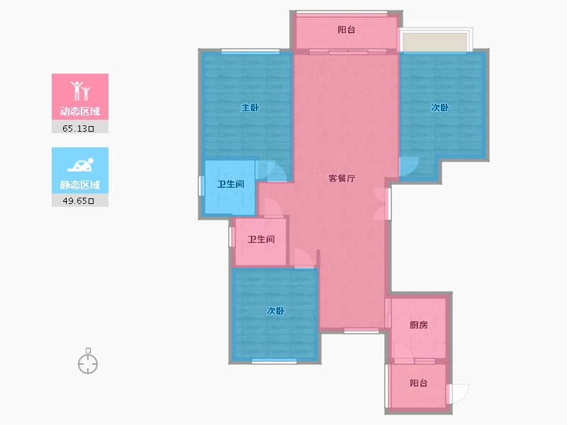 浙江省-温州市-东璟华庭-120.00-户型库-动静分区