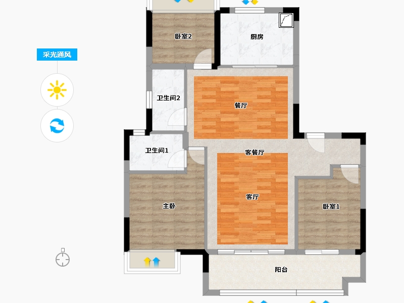 安徽省-阜阳市-旭辉双清江来-92.38-户型库-采光通风