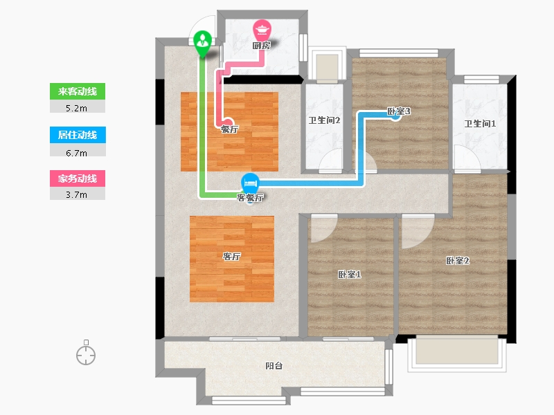 安徽省-阜阳市-润源·阳光城-88.02-户型库-动静线