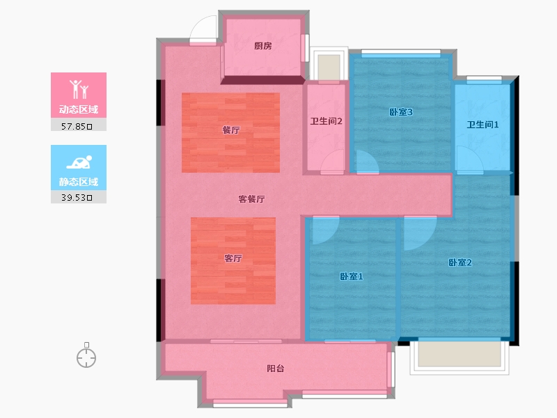 安徽省-阜阳市-润源·阳光城-88.02-户型库-动静分区