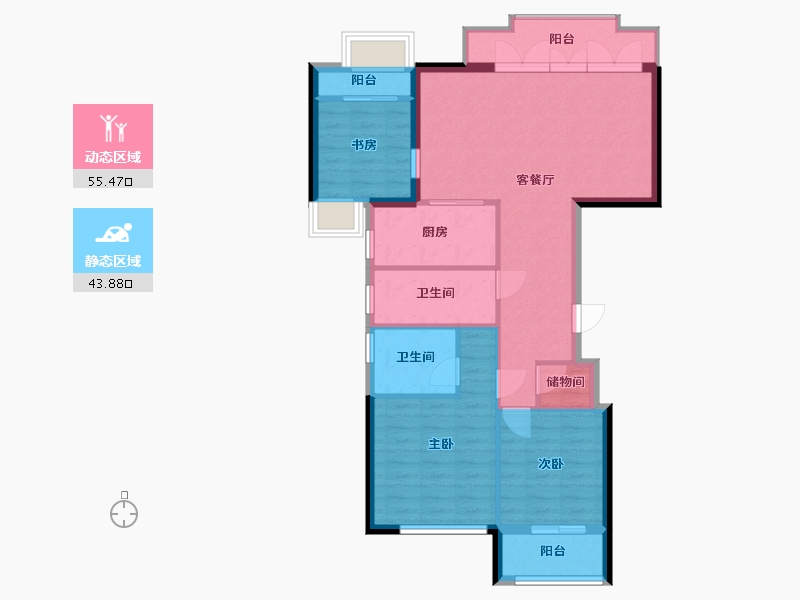 福建省-厦门市-水晶湖郡-100.00-户型库-动静分区