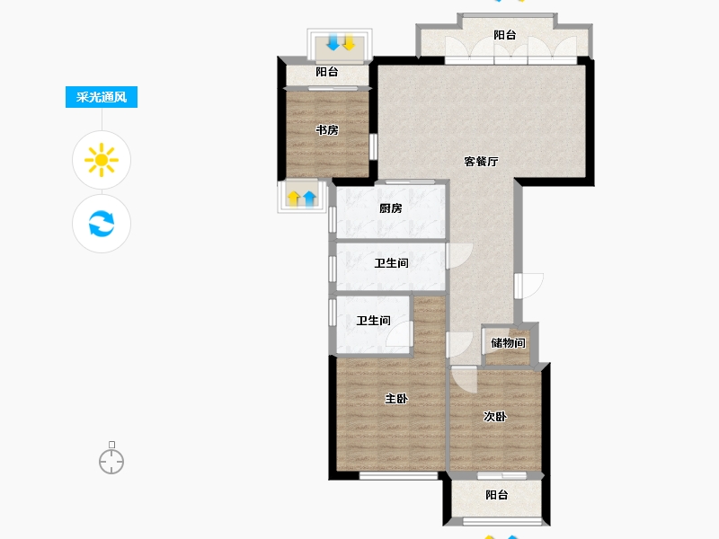 福建省-厦门市-水晶湖郡-100.00-户型库-采光通风