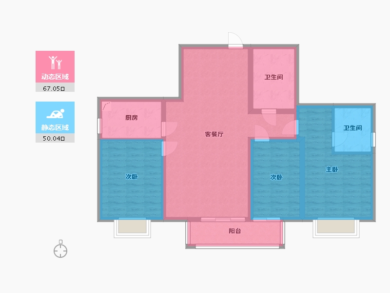 山西省-太原市-玉门小区-105.00-户型库-动静分区