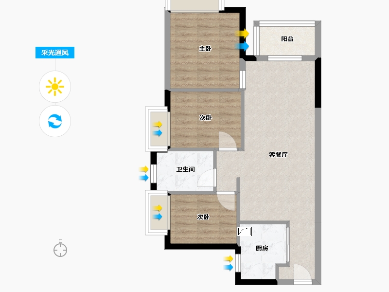 广东省-东莞市-虎门玺悦会-83.00-户型库-采光通风