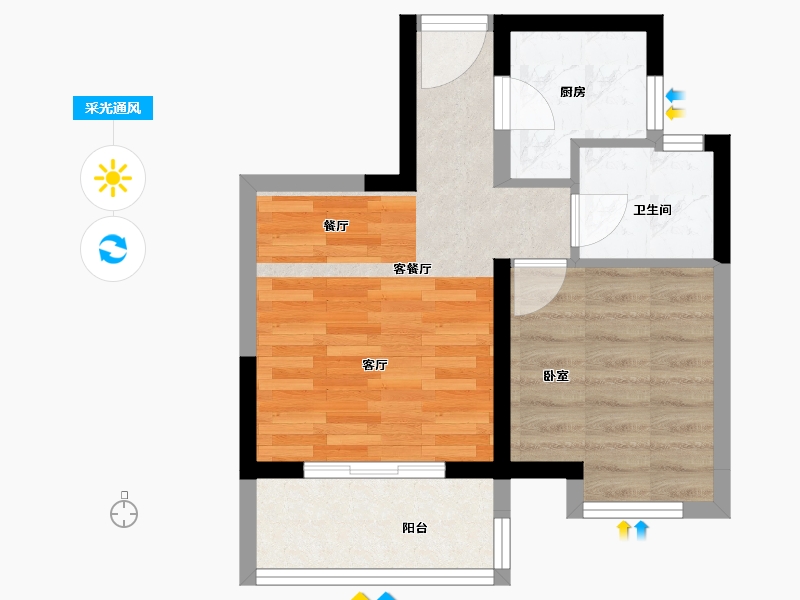 海南省-海口市-罗曼帝克-41.81-户型库-采光通风