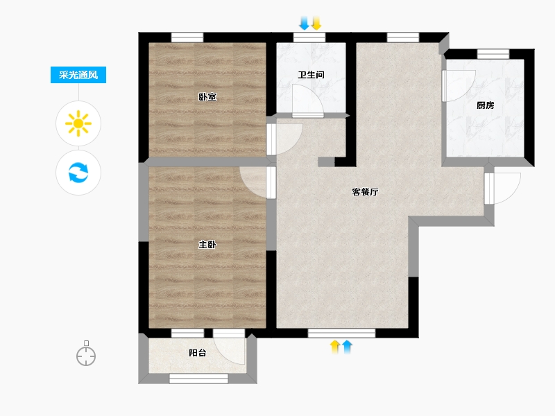天津-天津市-枫畅园-56.89-户型库-采光通风