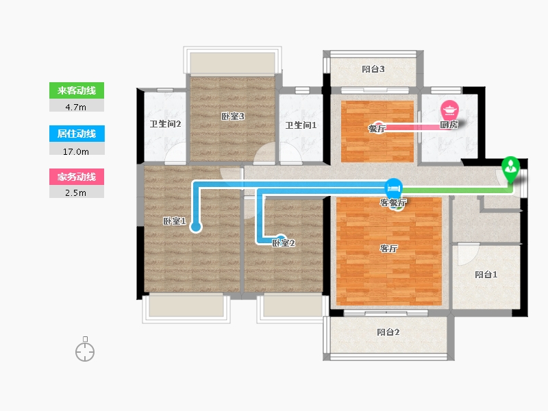 广东省-佛山市-奥园誉峯-102.08-户型库-动静线