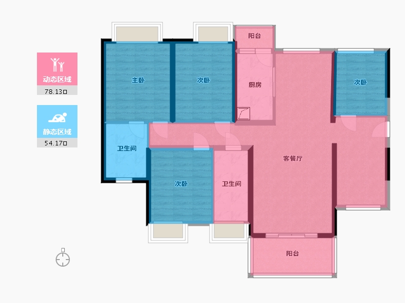 广东省-湛江市-西粤京基城-3期-135.00-户型库-动静分区