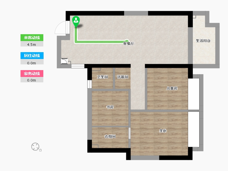 湖南省-长沙市-碧桂园翘楚棠(建设中店)-73.64-户型库-动静线